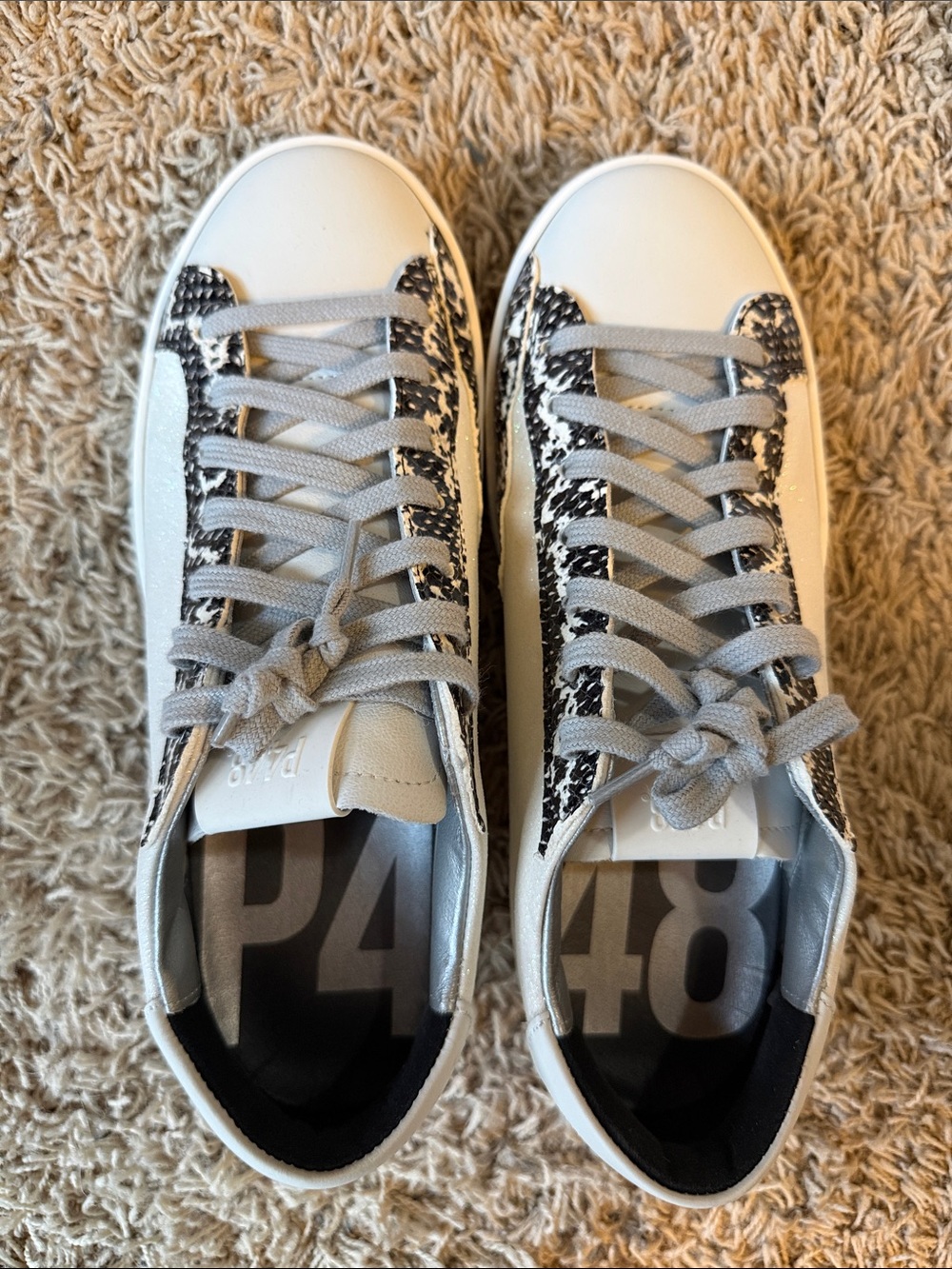 P448 John Size 39 (8.5) Glitter & White Sneakers